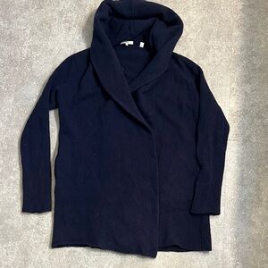 Vince. Dark Blue Hooded Cape %100 wool